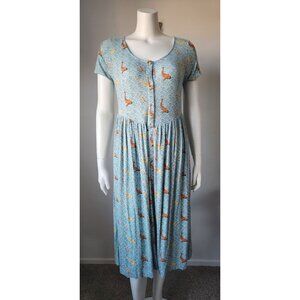 Kate Quinn blue koi fish midi dress S